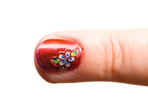 Finger nail with pattern — Stock Photo, Image