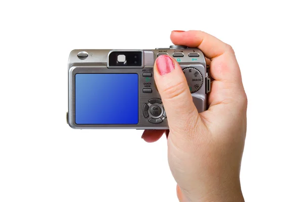 Fotokamera in der Hand — Stockfoto