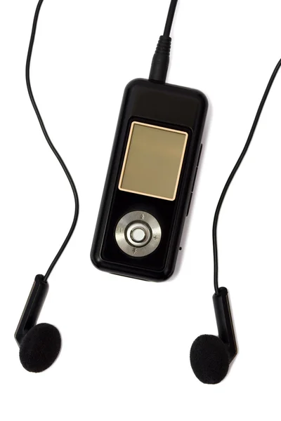 Mp3播放器和耳机 — 图库照片