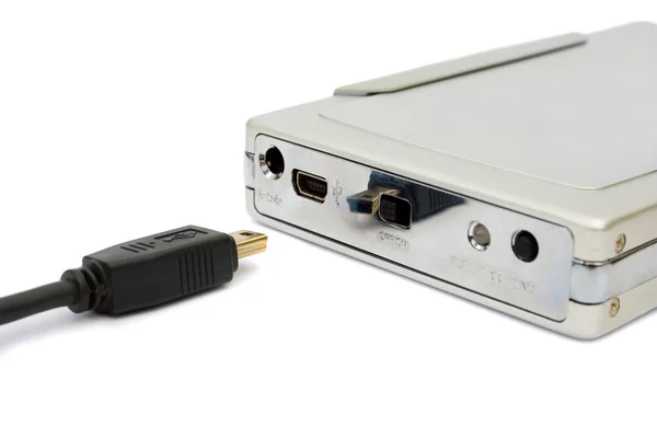 Жесткий диск компьютера и USB-кабель — стоковое фото