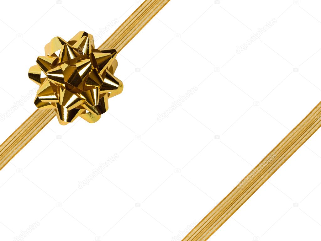Gold bow and ribbon