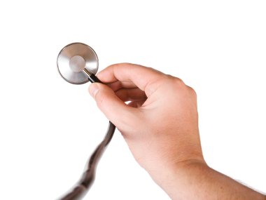 Stethoscope in hand clipart