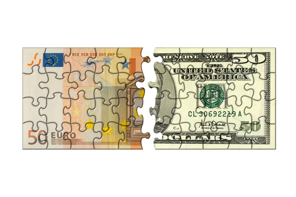 Euro i Dolar logiczne — Zdjęcie stockowe