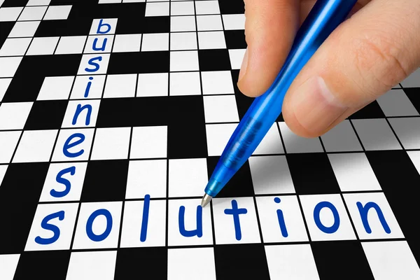Crossword - business and solution — Stock Photo, Image
