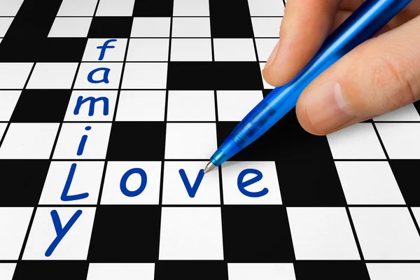 Crossword - family and love — Stock Photo, Image
