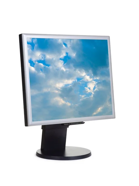 Небо на экране компьютера — стоковое фото