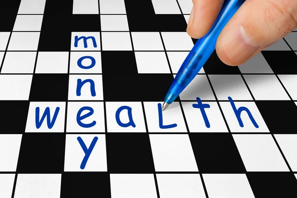 Crossword - wealth and money — Stock Photo, Image