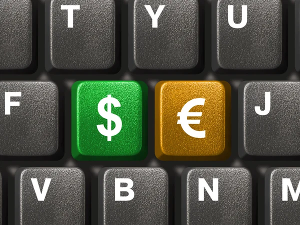 PC-tangentbord med två pengar nycklar — Stockfoto