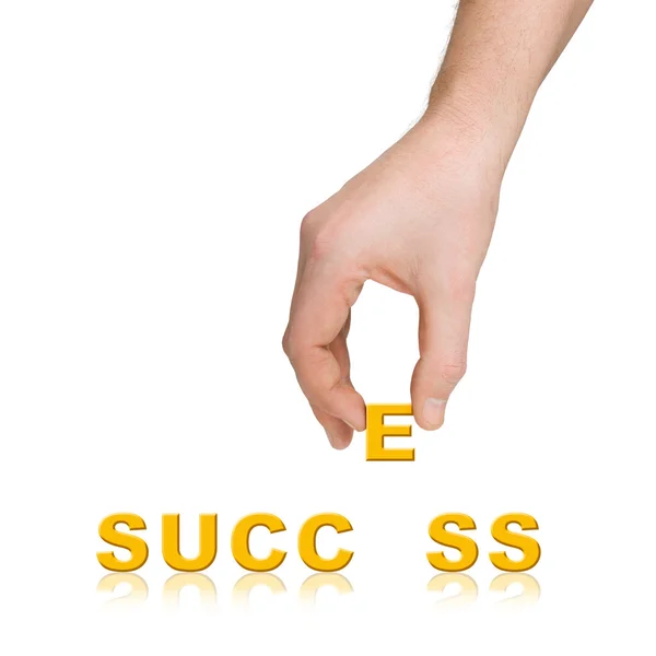 Hand und Wort Erfolg, Geschäftskonzept — Stockfoto