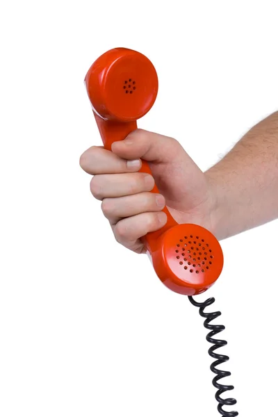 Hand and telephone receiver — Stock Photo, Image