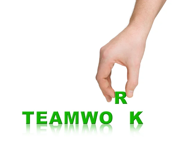 Hand en woord teamwork — Stockfoto