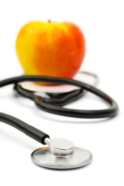 Medical stethoscope and apple clipart