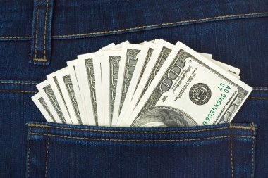 Money in jeans pocket clipart