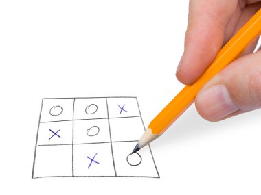 Noughts and crosses game clipart