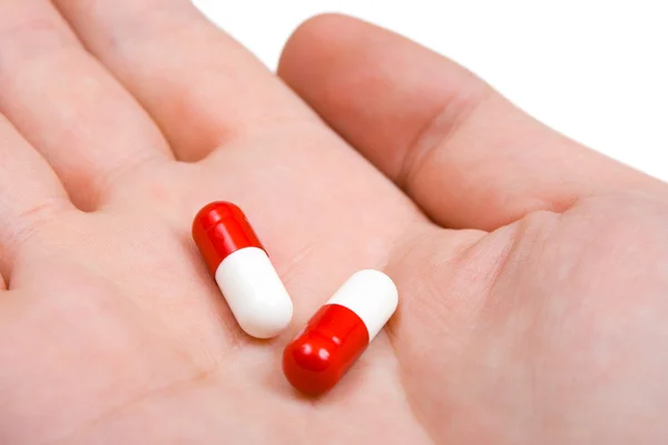 Kéz- és tabletták — Stock Fotó
