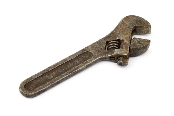Старый регулируемый гаечный ключ — стоковое фото