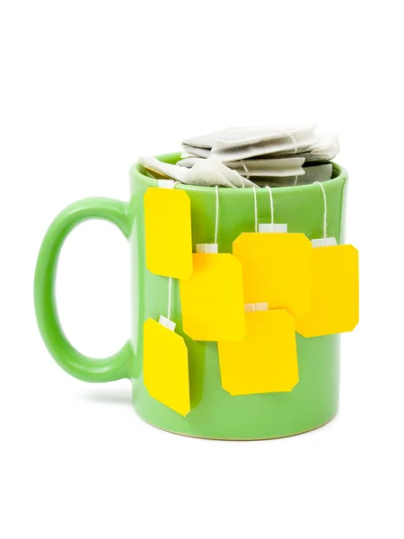 Sacos de chá na xícara — Fotografia de Stock