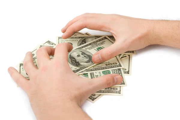 Ruce a peníze — Stock fotografie