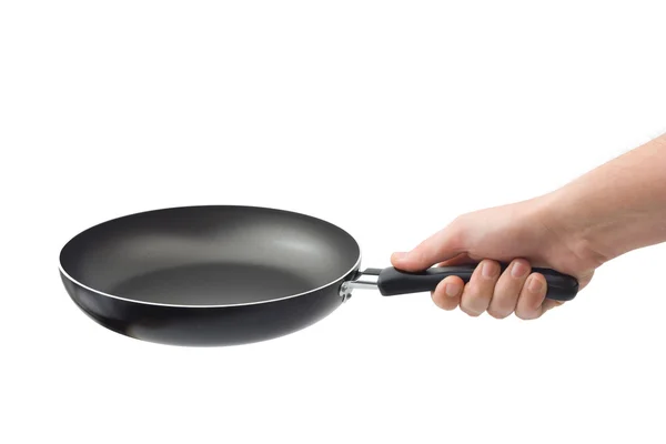 Hand and frying pan — Stock Photo, Image