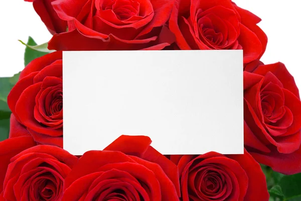 Tarjeta y rosas —  Fotos de Stock