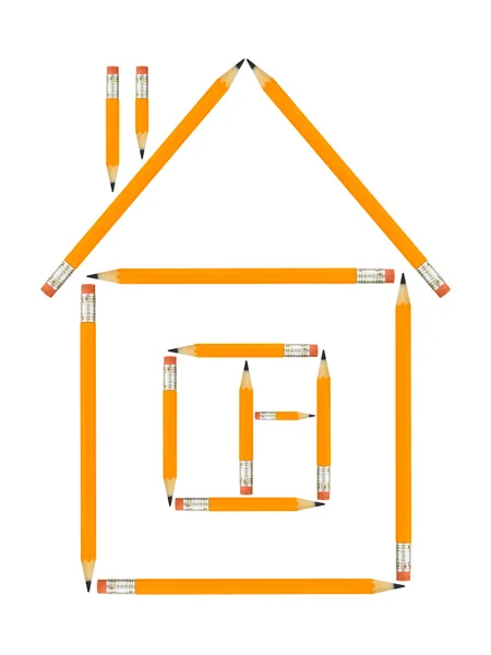 Rumah yang terbuat dari pensil — Stok Foto