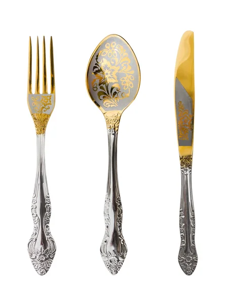 叉子、勺子和刀 — 图库照片
