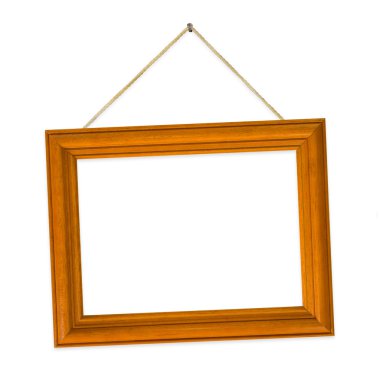 Wood frame on string clipart