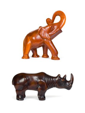 Wooden figurines animals clipart