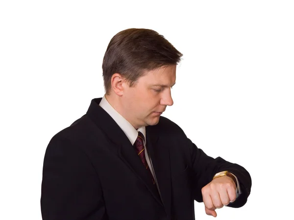Businessman looking at watch — Stock Photo, Image