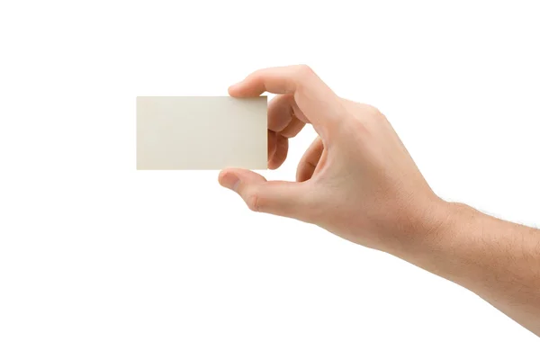 Паперова картка в руці — стокове фото