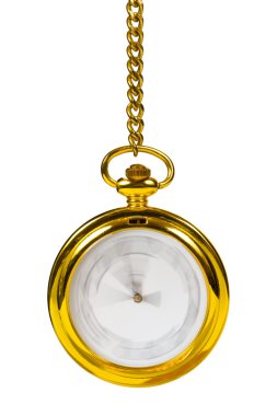 Retro gold clock - time passing concept clipart