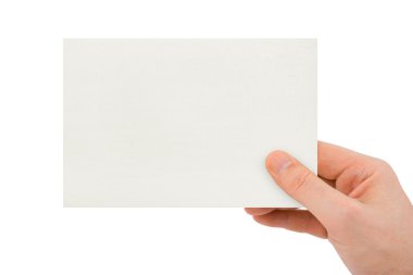 Paper card in hand clipart