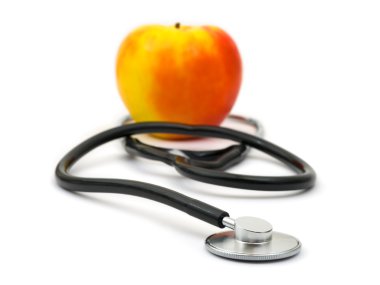 Medical stethoscope and apple clipart