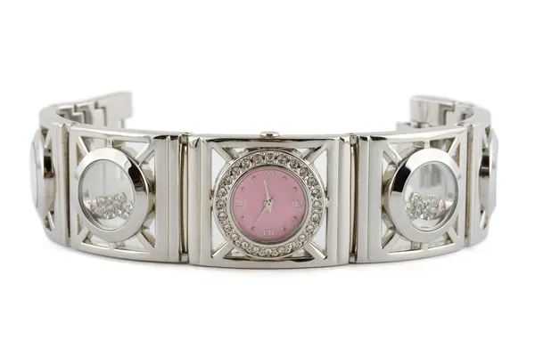 Zegarek srebrny kobieta — Zdjęcie stockowe