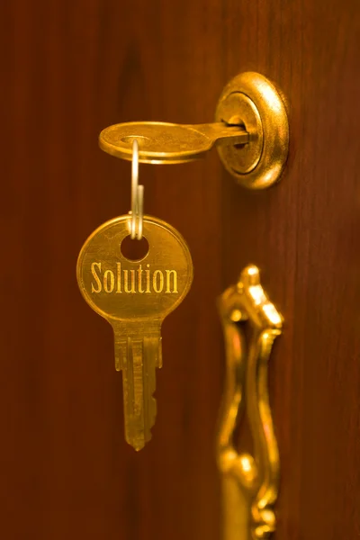 Złoty klucz rozwiązanie — Zdjęcie stockowe