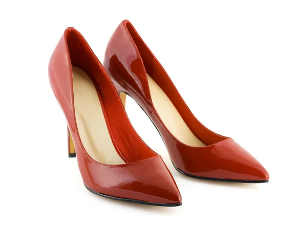 Röd kvinnor skor — Stockfoto