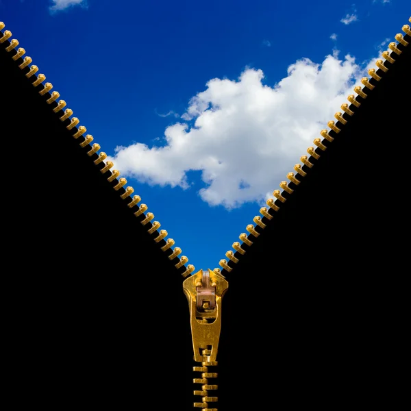Zipper e céu nublado — Fotografia de Stock