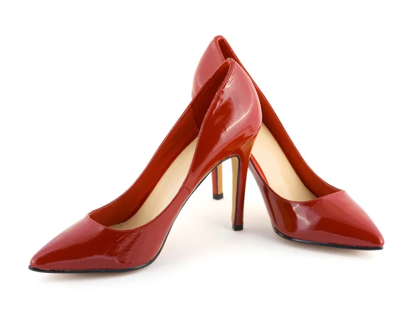 Röd kvinnor skor — Stockfoto