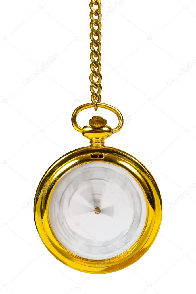 Retro gold clock - time passing concept