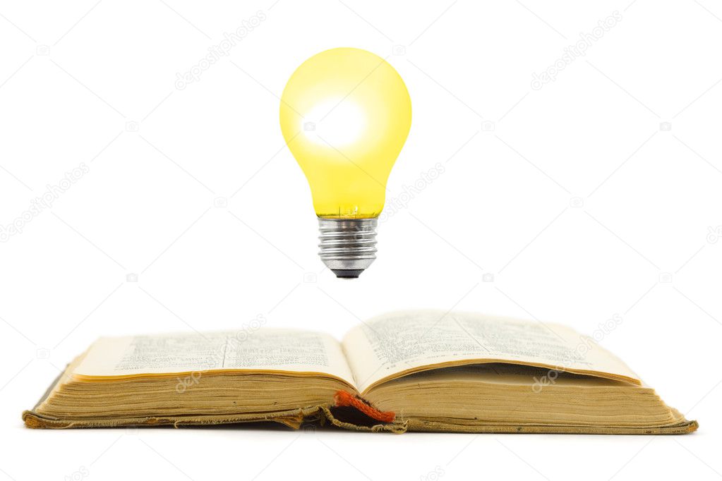 Retro book and lamp