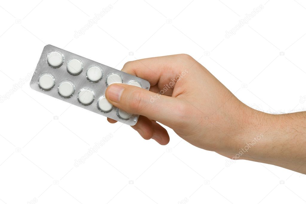 Hand giving pills