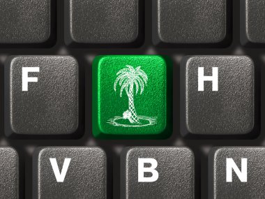 Computer keyboard with vacation key clipart