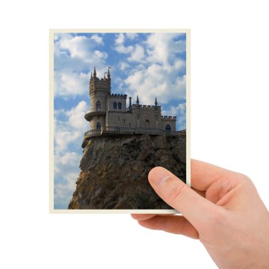 Photography of old castle in hand clipart