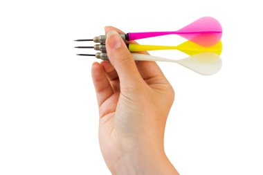 Three arrows darts in hand clipart