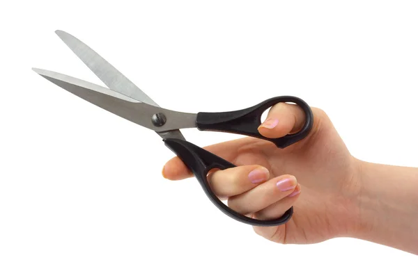 Scissors in hand — Stock Photo, Image