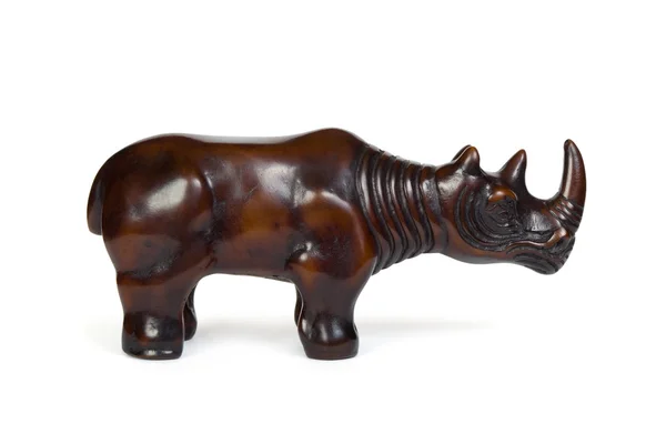 Drewniane figurki nosorożec — Zdjęcie stockowe