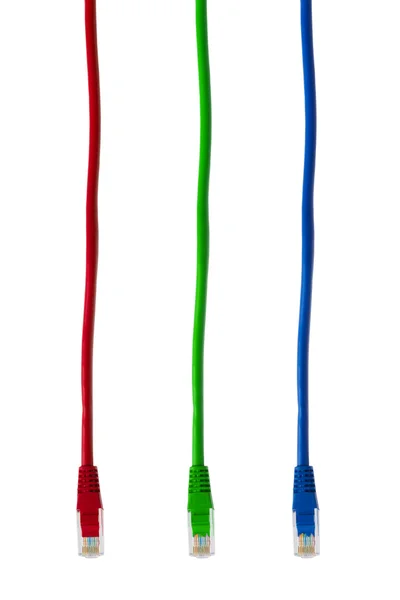 Multicolored computer internet cables — Stock Photo, Image