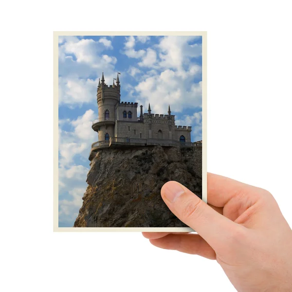 Fotografía del antiguo castillo en mano —  Fotos de Stock