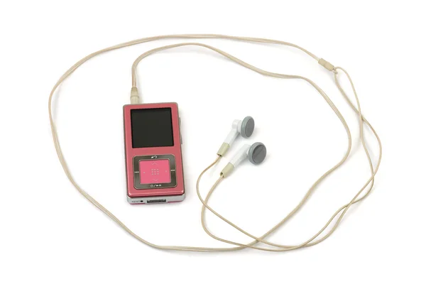 Mp3 player and headphones — Stock Photo, Image