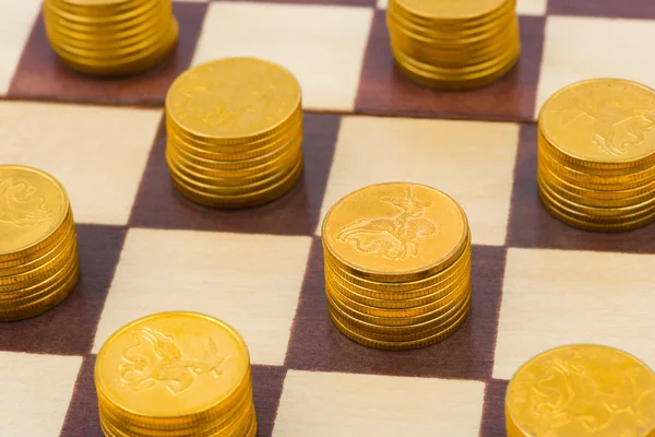 stock image Money on chess board